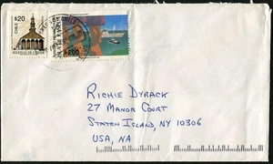 Chile #1010a #1054 Cubierta Franqueo a Staten Island Estados Unidos 1995 América Latina - Imagen 1 de 2