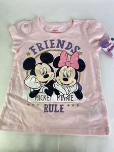 Disney Minnie Mickey Mouse Friends Rule Short Sleeve T-Shirt Top Girls Size 5 - Picture 1 of 5