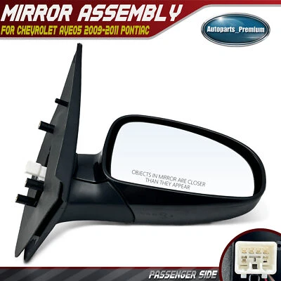 Espejo retrovisor ajustable de vidrio eléctrico para pasajeros con plegable manual para Chevy Aveo Pontiac G3 Foto 1 de 4