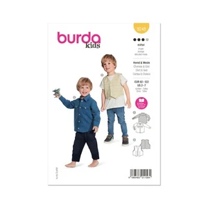 BURDA 9248 KIDS SHIRT & VEST Sewing Pattern Ages 2 - 7 Years Skill: AVERAGE - Picture 1 of 8