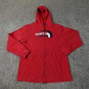 North Face Sweater Boys Extra Large 18-20 Red Logo Outdoor Zip Sweatshirt Hoodie - Picture 1 of 14
