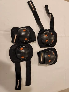 Set 4 Pads Mongoose Kneepads And Elbow Pads ~ Youth Size Black & Orange - Picture 1 of 4