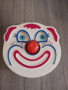 Vintage 70er Jahre Clown Aufzieh Gesicht Spieluhr mit rotierenden Augen Sanitoy - Bild 1 von 6