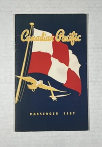 1949 Empress of Canada Passenger List - Canadian Pacific Line - Picture 1 of 4