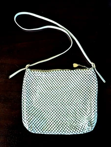 VTG 1960's Whiting & Davis Metal Mesh Bag Purse Crossbody White Mod Retro GoGo - Picture 1 of 17