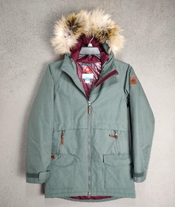 Chaqueta Columbia Mujer Pequeña Ejército Verde Piel Sintética Sudadera con Capucha Omni Calor Damas - Imagen 1 de 21