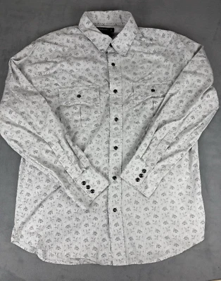 Structure Shirt Mens Large White Floral Print Pearl Snap Hawaiian Vacation - Image 1 of 4