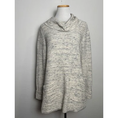 Habitat Lagenlook Tunic Sweater Size S Cotton Earthy Comfort Relaxed Cowl Neck - Image 1 of 4