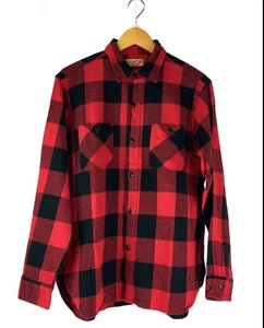 Camicia in flanella a quadri twill SUGAR CANE taglia M cotone rosso, check - Foto 1 di 5