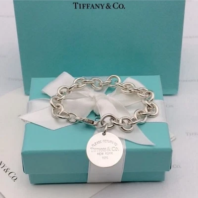 Tiffany & Co. Return to Tiffany Circle Tag Charm Bracelet Sterling Silver W/Box - Image 1 of 4
