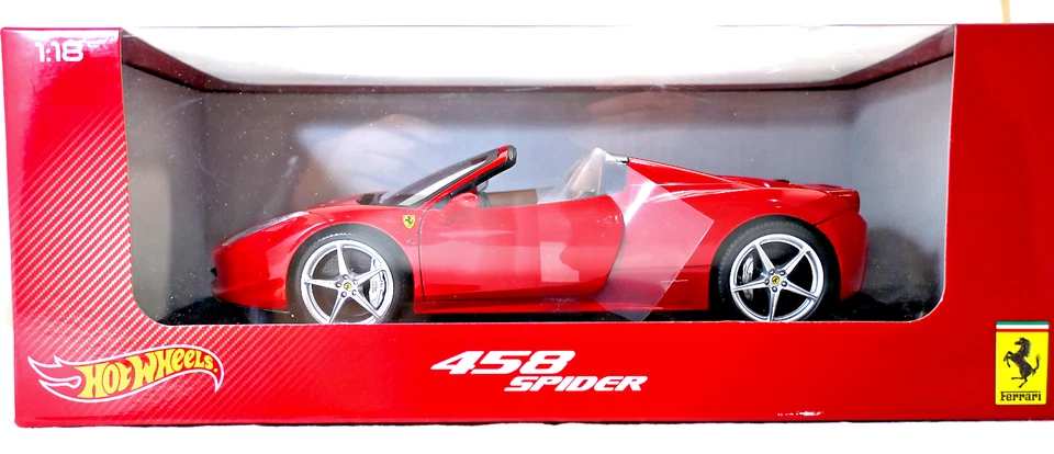 Automodello Ferrari 458 spider 1/18 Hot Wheels  x5527  (Seconda mano) - Immagine 1 di 4