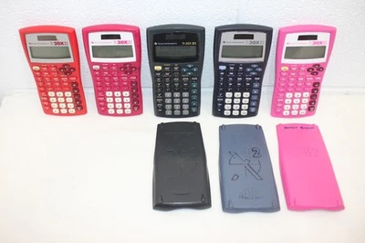 LOT of 5! Texas Instruments TI-30X IIS Solar Scientific Calculators, 3 covers - Image 1 of 4
