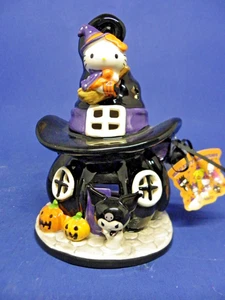 Blue Sky 2025 Hello Kitty & Kuromi T-Light Witch Hat Cottage Halloween 8" - Picture 1 of 10
