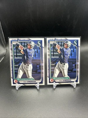 Colt Emerson 2024 Bowman Prospects #BP-10 Seattle Mariners Baseball (2) Cards RC - Image 1 of 2