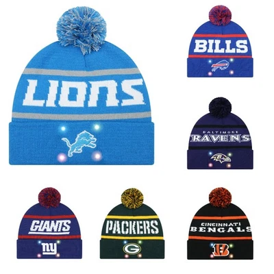 FOCO NFL Unisex-Adult Officially Licensed LED Light Up Cuffed Knit Beanie Hat - Image 1 of 3