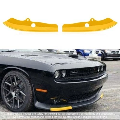 Yellow Front Bumper Lip Splitter Protector Cover Trim For 2015+ Dodge Challenger - Изображение 1 из 4