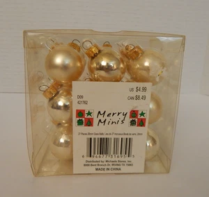 Merry Minis * Set of 27 Glass Ornaments * Gold/Matte & Glossy - Picture 1 of 6