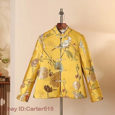 Flowers Chinese Jacket Embroidered Casual Cotton New Year's Cheongsam Tang Coats - Image 1 of 4