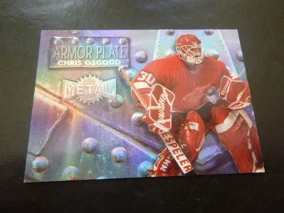 Placa de armadura Fleer Metal Universe 1996-97 #6 Chris Osgood Super Power casi nueva/muy buena Foto 1 de 2