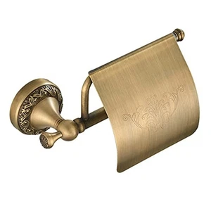 Retro Brass Toilet Paper Holder Wall Mounted Rust Proof Bathroom Fixture - Picture 1 of 10