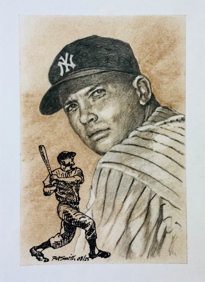 原版米奇地幔石墨画 R A Smith 7.5 英寸 x 10.5 英寸  — 第 1/1 张图片