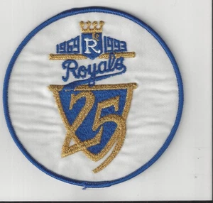 Parche de manga 25 aniversario 1993 Kansas City Royals 4 1/2" redondo adhesivo trasero - Imagen 1 de 2