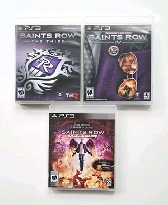 Lote Saints Row: The 3d, IV, Gat Out Of Hell (Sony PlayStation 3, 2011-2015) en caja original  Foto 1 de 4