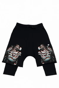Marcelo Burlon 3D Tiger Drop-Crotch Shorts Black Size 10Y Waist 27” - Picture 1 of 3