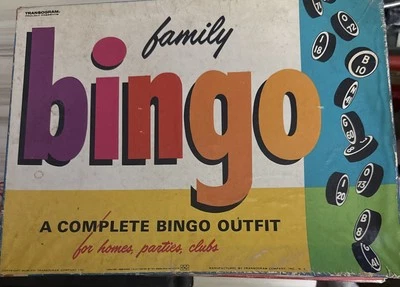 Vintage Family Bingo Game By Transogram Company Used Complete - Image 1 of 4