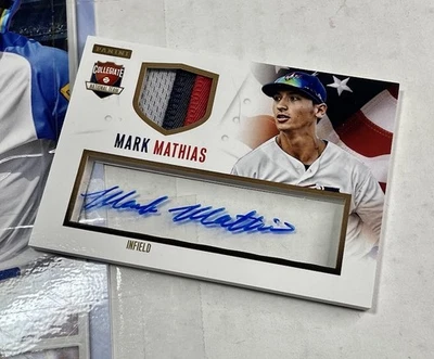 2014 Panini USA Baseball Shadow Box Auto /20 Mark Mathias W/ 3 Color Patch - Image 1 of 4