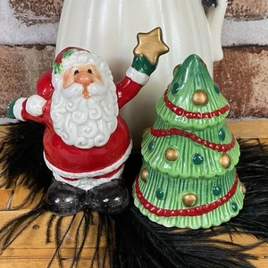 Fitz & Floyd Santa & Christmas Tree "Merry Christmas" Salz & Pfefferstreuer Set - Bild 1 von 4