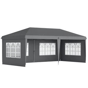 Outsunny 3 x 6m Heavy Duty Gazebo Marquee Party Tent with Storage Bag Grey - Picture 1 of 11