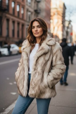 Abrigo chaqueta de piel talla 2 de ASOS Foto 1 de 4