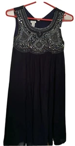 MONSOON Navy BLUE SEQIN DRESS AGE 11-12 Party Wedding Holiday Prom Girls Outfit - Picture 1 of 10