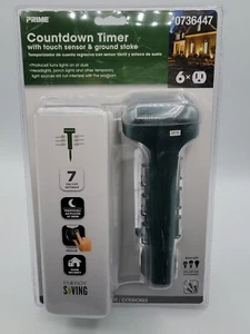 Prime Countdown Timer Touch Sensor Ground Stake 6 Outlet Dusk Outdoor #0736447 - Picture 1 of 14