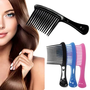 Wide Tooth Comb Handle Detangling Hair Loss Hairdress Salon Dyeing Brush Tools - Picture 1 of 18