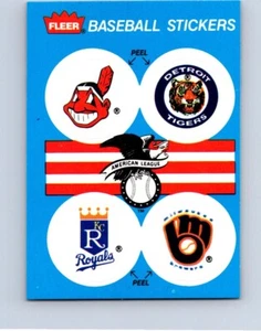 VINTAGE BASEBALL STICKERS FLEER 1989 CLEVELAND DETROIT KANSAS CITY MILWAUKEE #47 - Picture 1 of 2