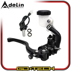 POMPA FRENO RADIALE ANTERIORE 19x18 mm MOTO SCOOTER MOTARD PIT BIKE Nera DX - Imagen 1 de 3