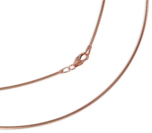 925 ECHT SILBER, ROTGOLD *** Halsreif Omega-Collier vergoldet 36-38-40-42-45 cm - Picture 1 of 6