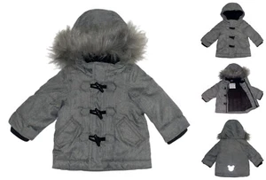 Baby Jungen Winterjacke Jacke Parka mit Kapuze gefüttert wasserabweisend 74 K1 - Bild 1 von 7