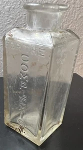 Antique VTG Drew-llo For The Complexion Pharmacy Bottle Glass 3 3/4"  Apothocary - Picture 1 of 13