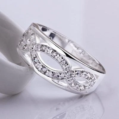 Anello Argento con Zirconia, Per Matrimonio,Anniversario,Fidanzamento - Immagine 1 di 4