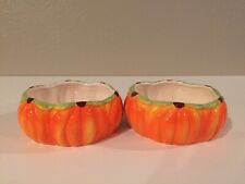 Royal Norfolk Pumpkin Bowl Candy Dish Halloween Fall Design Set Of 2 