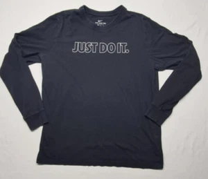 Camiseta Nike Para Hombre Talla Grande Manga Larga Algodón Negra Camiseta Blanca Solo Hazlo Logo - Imagen 1 de 12