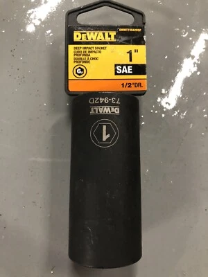 DeWalt 1" Deep Impact Socket 1/2" Drive 6pt SAE - Image 1 of 2