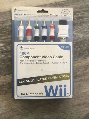 Wii Component Video Cable 480p Display Resolution Gold Plated Connectors New - Image 1 of 4