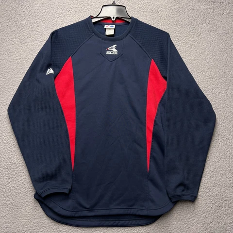Chicago White Sox Sweater Mens Small Navy Blue Majestic Long Sleeve MLB Jumper Cover