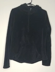 Tek Gear Fleece Hoodie Sweatshirt Ultrasoft Black Womens Medium Hooded Pullover - Picture 1 of 8