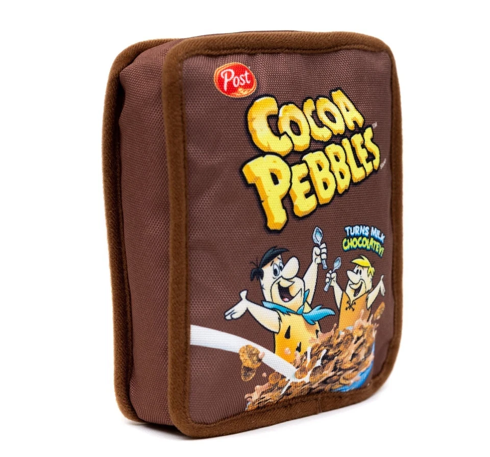 ¡NUEVO! CAJA DE CEREALES DE JUGUETE PARA PERRO GUIJARROS DE CACAO PELUCHE con SQUEAKER THE PICAPIEDRA LICENCIA Foto 1 de 1