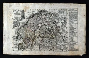 1796 Johann Probst Map Sweden Norway Finland Denmark Stokholm Scandinavia Baltic - Picture 1 of 3